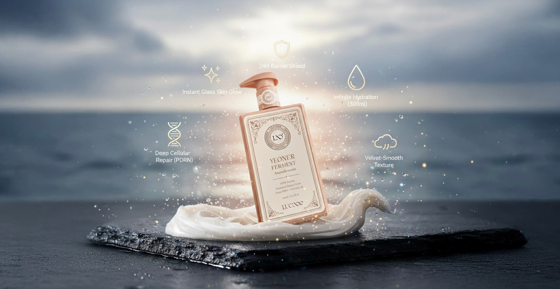 Velvet Seoul Yeoner Ferment Lucinde Ampoule Cream 300ml - Premium Korean PDRN Skincare